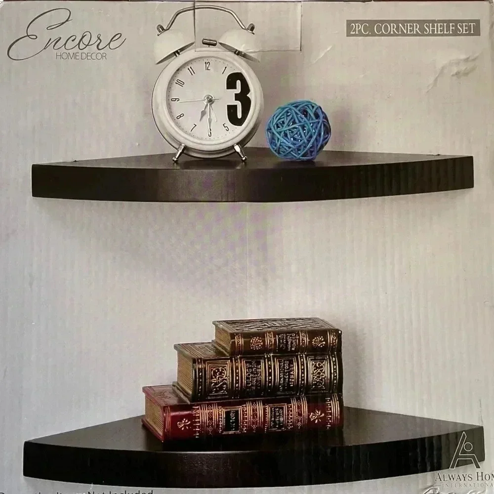 Encore Home Decor‎ 2pc Corner Shelf Set in Expresso Color